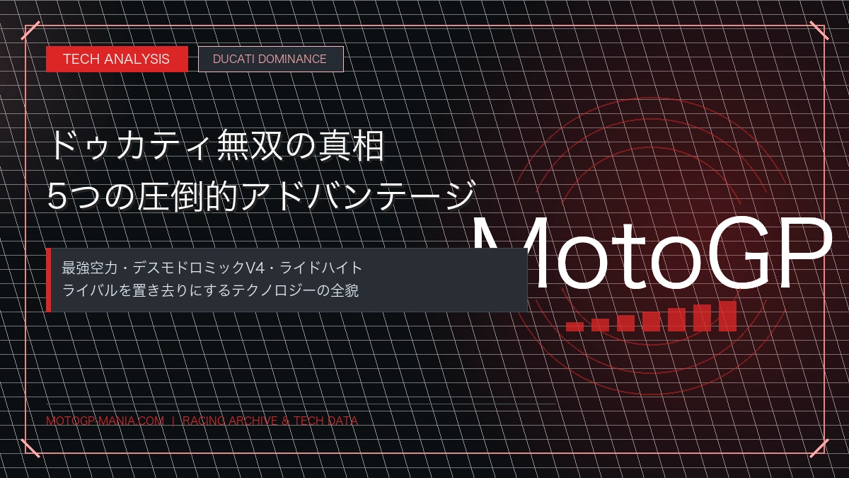 【なぜ強い？】MotoGPでドゥカティが無双する5つの理由！空力・ライドハイト・V4デスモと日本勢（ホンダ・ヤマハ）との決定的な差