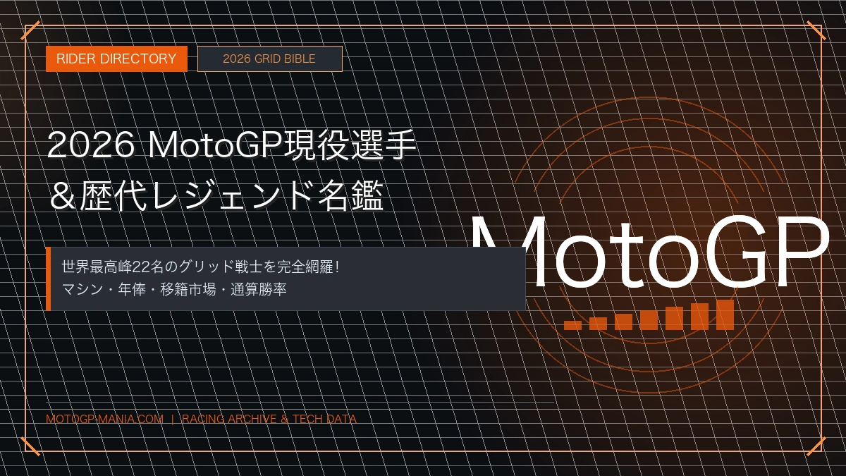 motogp 順位ランキング2026！最新ポイントスタンディング一覧